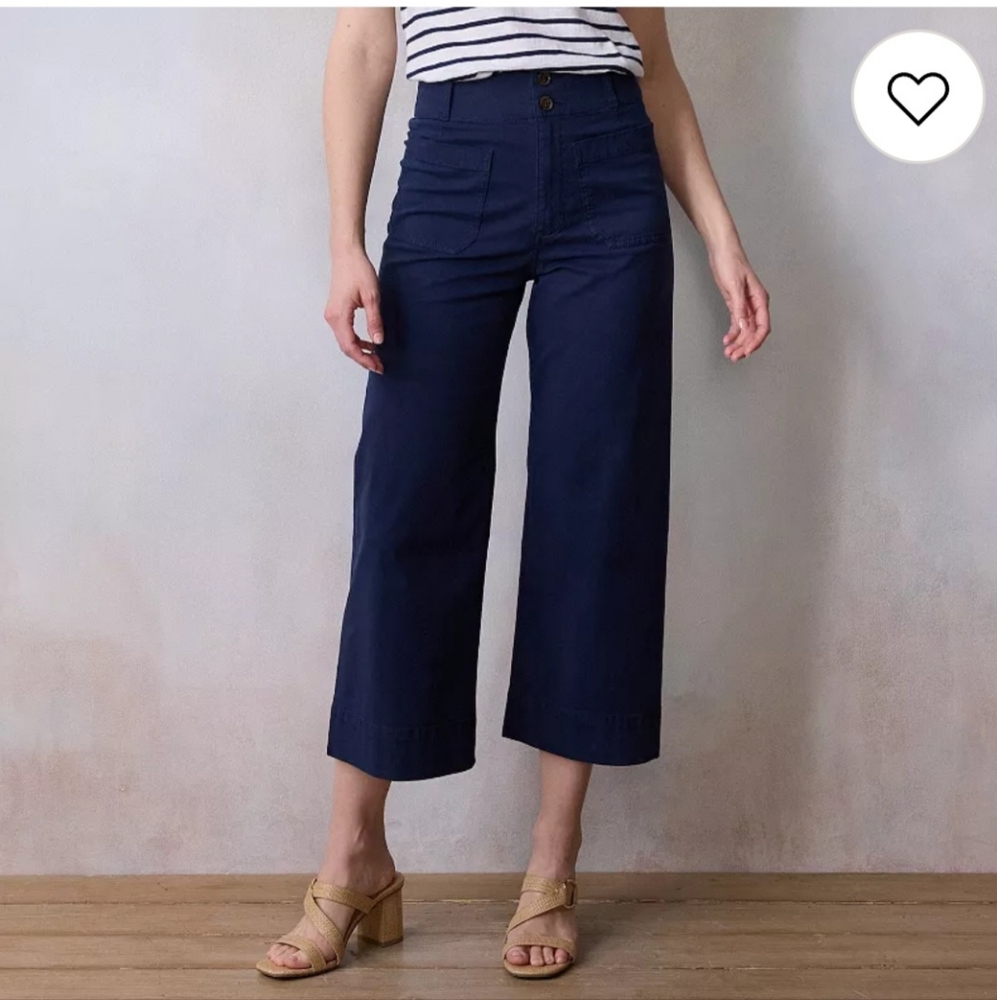LC Lauren Conrad Dark Blue Wide-Leg Pants